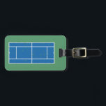 Blue and Green Tennis Court Distressed Style Luggage Tag<br><div class="desc">This luggage tag is perfect for your racquet bag or your suitcase. It features an illustration of a blue tennis court in a distressed style against a green background on the front. There's plenty of room on the reverse side for filling in all of your contact details.</div>