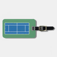 Blue and Green Tennis Court Distressed Style