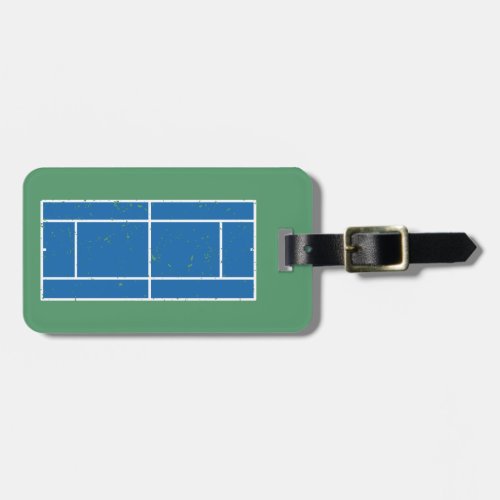 Blue and Green Tennis Court Distressed Style Luggage Tag