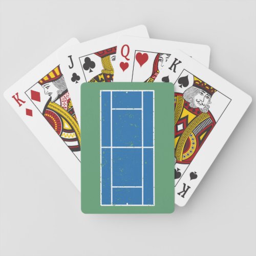 Blue and Green Tennis Court Distressed Style Poker Cards