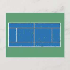 Blue and Green Tennis Court Distressed Style Postcard