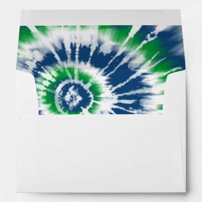 Blue and Green Tie Dye Envelope w/Return Address (Back (Bottom))