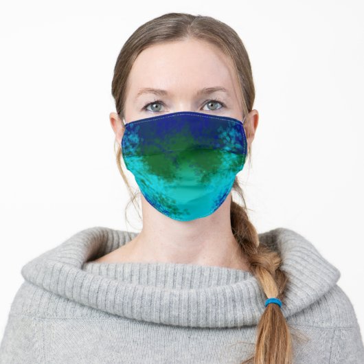 Blue and Green Tie Dye Mask (Worn)
