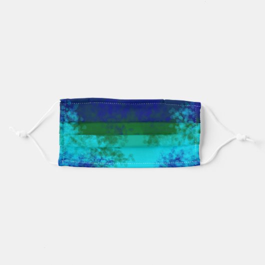 Blue and Green Tie Dye Mask (Front, Folded)
