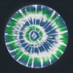 Blue and Green Tie Dye Spiral Party Plate<br><div class="desc">This fun plate features a blue and green tie dye spiral.  If you would like to add text,  use the "customize further" option.</div>