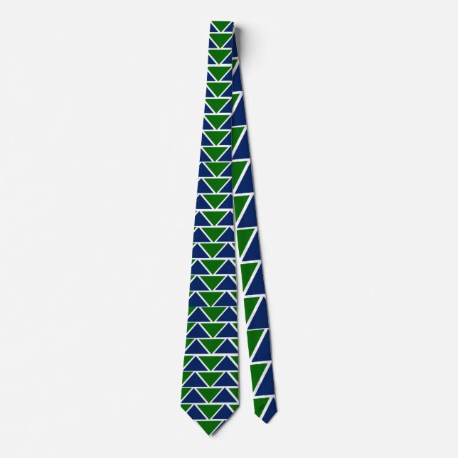 Blue and Green Triangles  Neck Tie (Front)