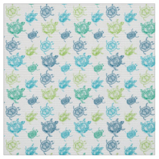 Blue and Green Turtles Fabric