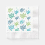 Blue And Green Turtles Paper Napkins at Zazzle