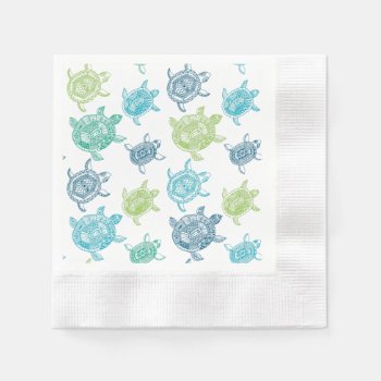 Blue And Green Turtles Paper Napkins by Redgeez_Corner at Zazzle