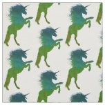 Blue and Green Unicorn Fabric