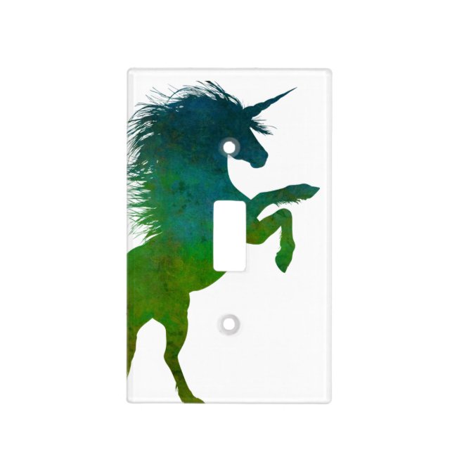 Blue and Green Unicorn Light Switch Cover