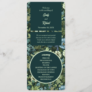 Blue and Green Victorian Wildflowers Romantic Program