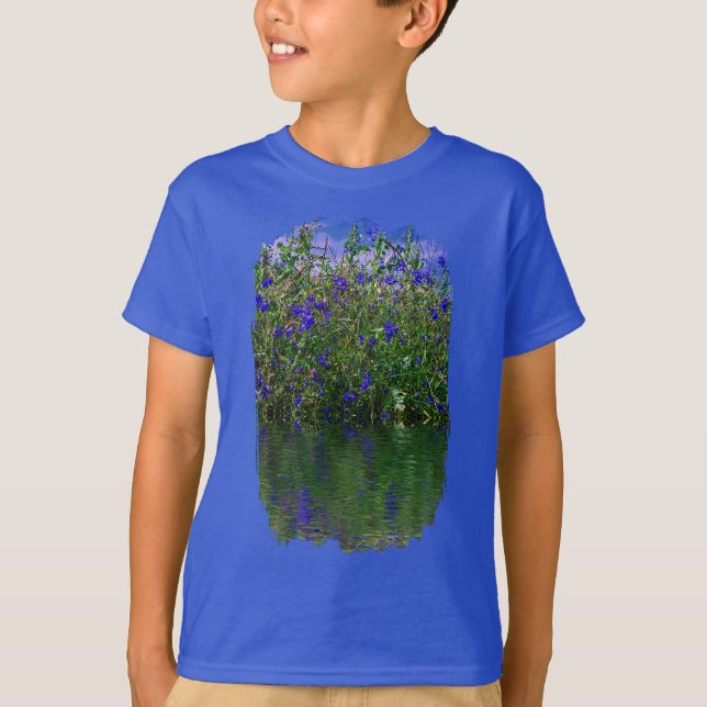 Blue And Green Water Reflection T-Shirt (Front)