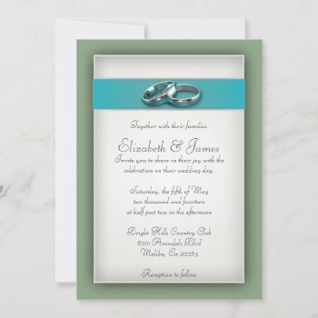 Blue And Green Wedding Invitations by topinvitations at Zazzle