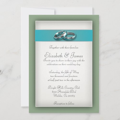 Blue And Green Wedding Invitations