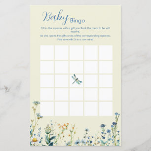 Blue and Green wildflower Bingo game
