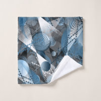 Abstract Soft Hues Gray Beige Steel Blue & Brown Bath Towel Set, Zazzle