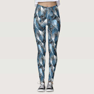 Blue and grey. Abstraction. Leggings