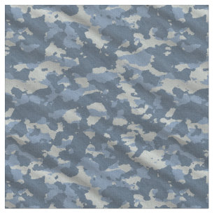 Blue and grey Amy camouflage design Fabric