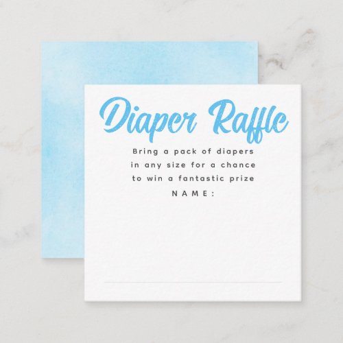Blue and Grey Baby Shower Diaper Raffle Tickets Enclosure Card