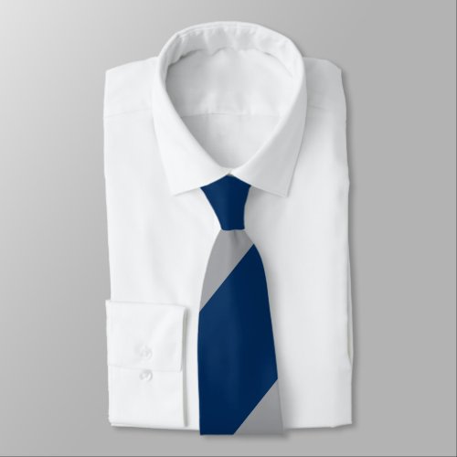 Blue and Grey Broad Regimental Stripe Tie