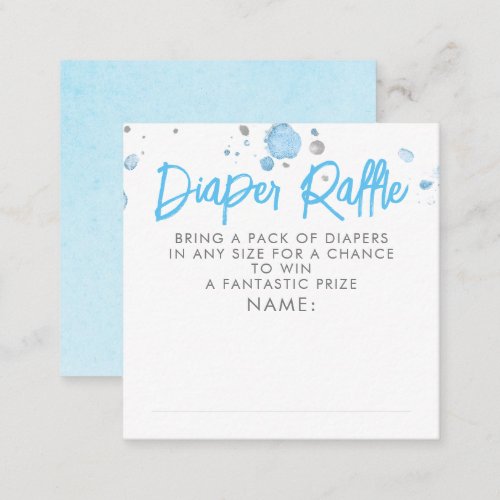 Blue and Grey Diaper Raffle Baby Shower Tickets Enclosure Card