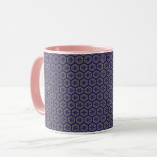 Blue and Grey Geometric Pattern Mug