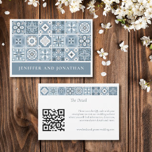 BLUE AND GREY SPANISH TILES ENCLOUSURE CARD