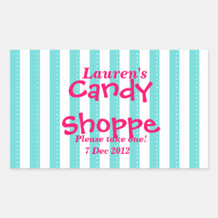 blue and hot pink Candy Shoppe Sticker