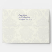 Blue and Ivory Damask A7 Envelope for 5"x7" Sizes (Back (Top Flap))