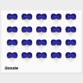 Blue and Ivory Damask Heart Shaped Wedding Sticker (Sheet)