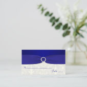 Blue and Ivory Damask Placecards (Standing Front)