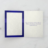 Blue and Ivory Damask Thank you Card (Inside)