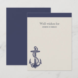Blue and Ivory Nautical Themed Wedding Wishes Invitation