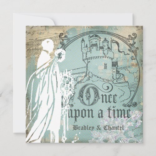 Blue and Ivory Once Upon a Time Invitation
