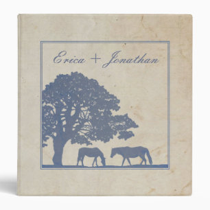 Blue and Ivory Vintage Horse Farm Wedding Binder