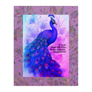 Blue and Lavender Peacock Acrylic Print