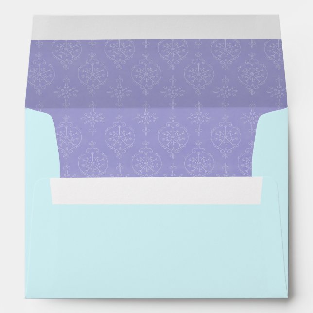 Blue and Lavender Victorian Pattern Envelope (Back (Bottom))