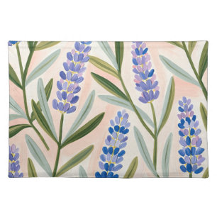 Blue and Lavender Wildflower Garden Cloth Placemat