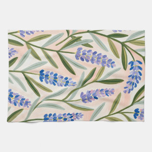 Blue and Lavender Wildflower Garden Kitchen Towel