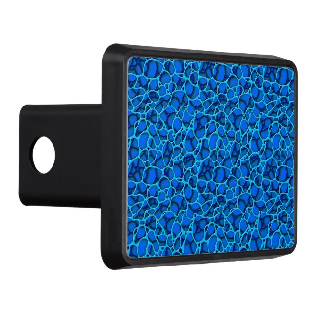 Blue and light blue abstract patterns. hitch cover (Right)