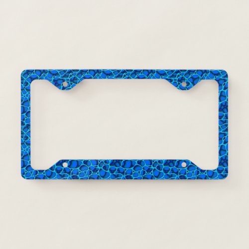 Blue and light blue abstract patterns license plate frame