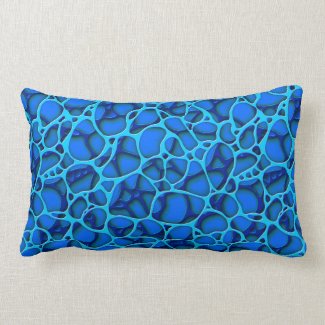 Blue and light blue abstract patterns. lumbar pillow
