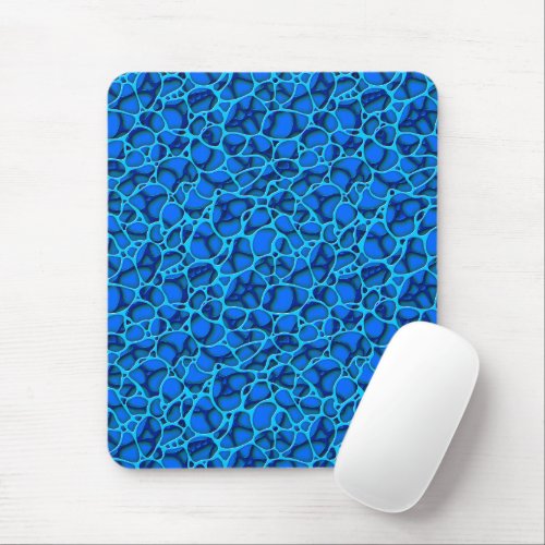 Blue and light blue abstract patterns mouse pad