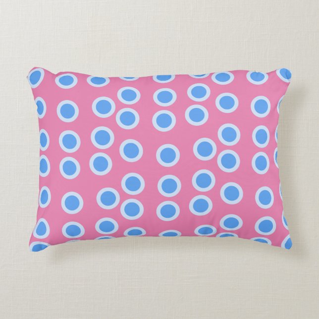 Blue and light blue circles accent pillow (Front)