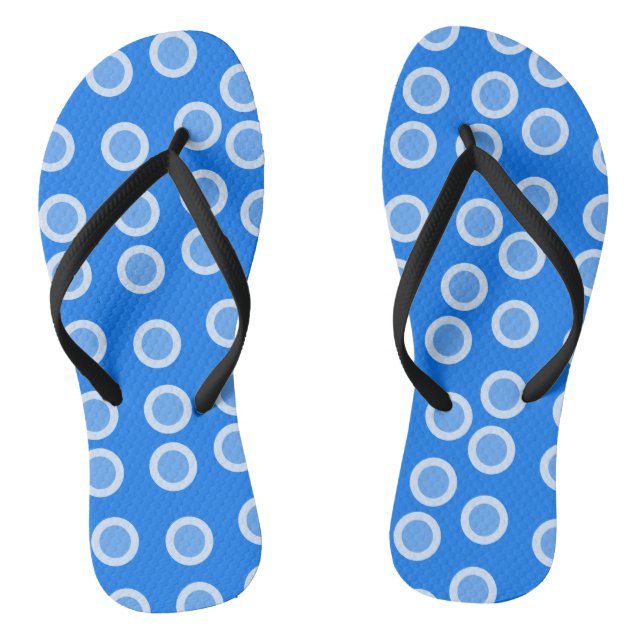 Blue and light blue circles flip flops (Footbed)
