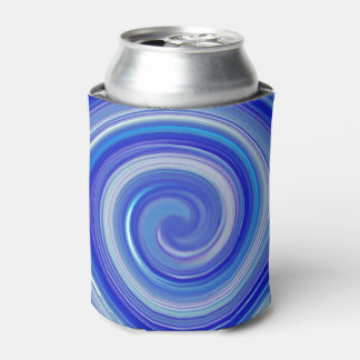 Blue and light blue spiral can cooler