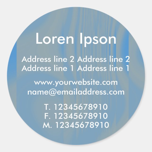 Blue and Light Brown Business / Profile Classic Round Sticker (Front)