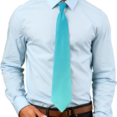 Blue and Light Cyan Aqua Gradient Ombr Neck Tie