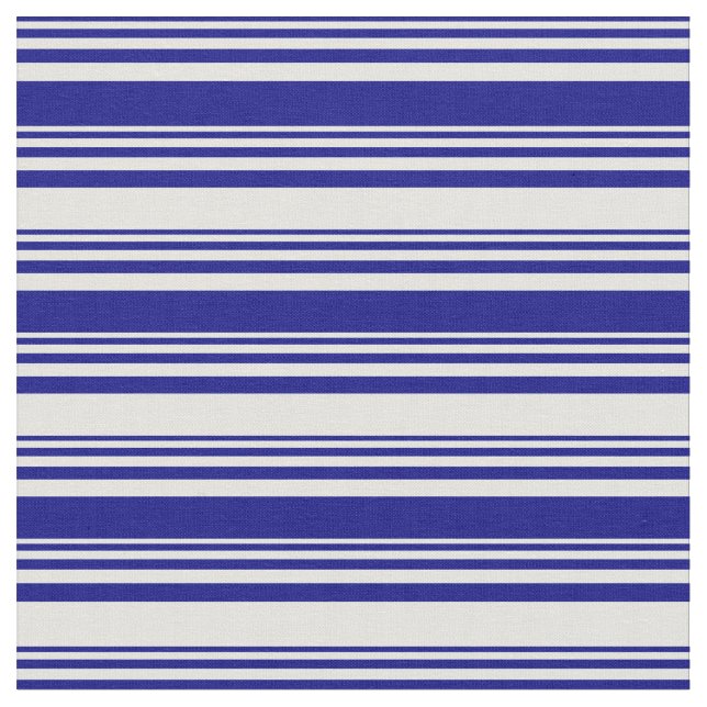 Blue and Light Cyan Stripes Pattern Fabric (Close Up)